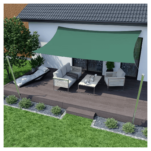 TrAdE Shop Traesio Vela Tenda Rettangolare Parasole Protezione Sole Ombra Giardino 2x3 Mt Verde 017031 -