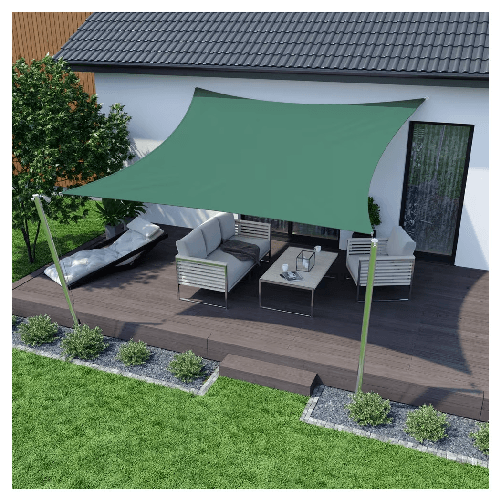 TrAdE Shop Traesio Vela Tenda Quadrata Parasole Protezione Sole Ombreggiatura Giardino 3x3mt Verde 017032 -