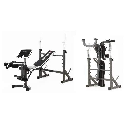TOORX WBX-90 Panca porta-bilanciere Professional richiudibile con leg extension