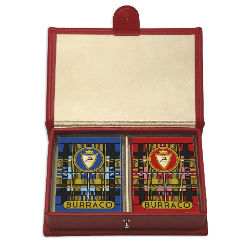 Modiano CARTE MODIANO BURRACO SCOZZESE ASTUCCIO IN SIMIL PELLE ROSSO 2 MAZZI
