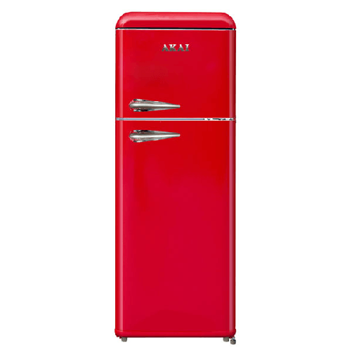 Frigorifero a due porte Akai rosso anni 50