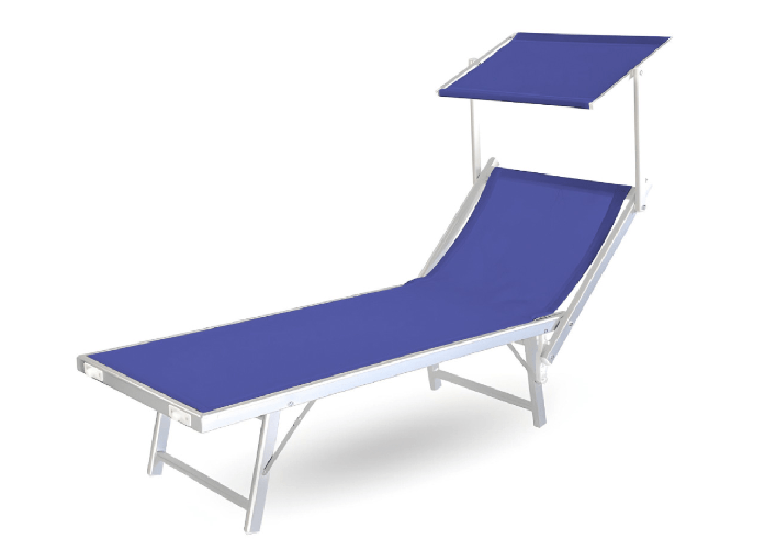 BIANCHERIAWEB Lettino Spiaggia Piscina Schienale Regolabile Pieghevole Camping Beach La Plata Colore Blu,Misura Lettino