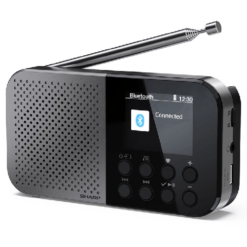 Sharp dr-p520(gy) - radio digitale portatile - dab/dab+ - lcd monocromatico - bluetooth 5.0 - gray