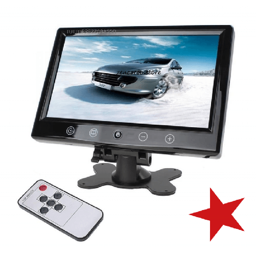 Monitor LCD TFT 10" Con 2 Ingressi Video AUTO CAMPER POGGIATESTA Video SECURITY