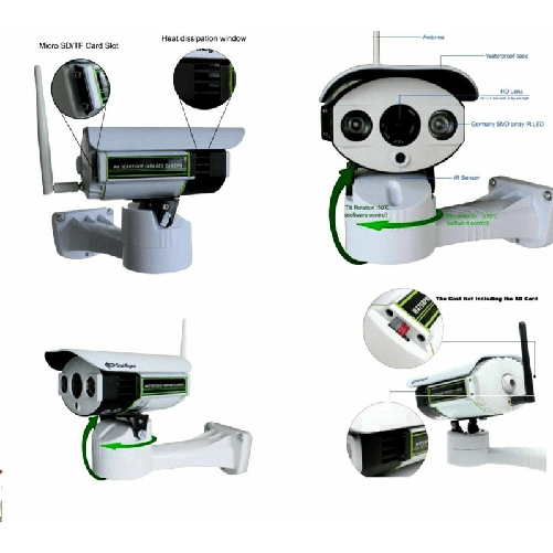 ZENCOCCO Telecamera Esterna IP Camera HD 1080p Wireless LED IR LAN Motorizzata WIFI Rete