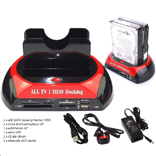 Docking Station Multifunzionale usb 2.0 HDD Hard Disk Supporta 2.5" , 3.5" IDE SATA WLX-875