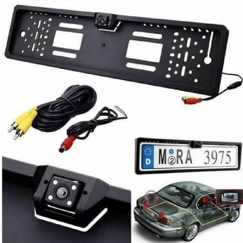 Portatarga Con Telecamera Retromarcia AUTO Retrocamera 4 LED 170 ° Visione Notte