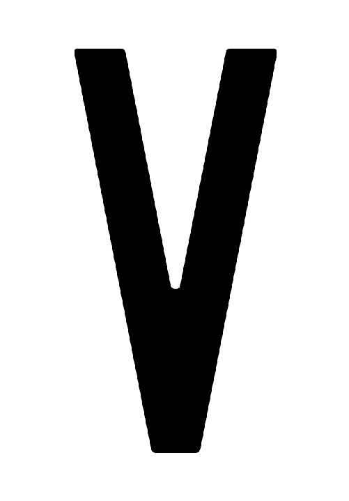 Cora Busta 10 lettere adesive ''V'' per targa ripetitrice