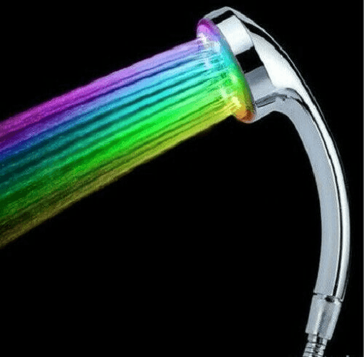 SHOPPING IN RETE SOFFIONE DOCCIA CROMOTERAPIA MISCELATORE BRACCIO MULTICOLOR LED 7 COLORI