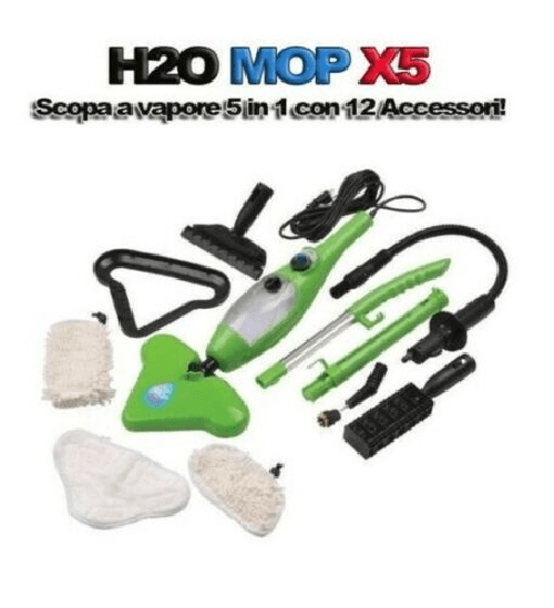 SHOPPING IN RETE H2O MOP X5 SCOPA A VAPORE VAPORETTO IGIENIZZANTE STERILIZZATORE LAVAPAVIMENTI