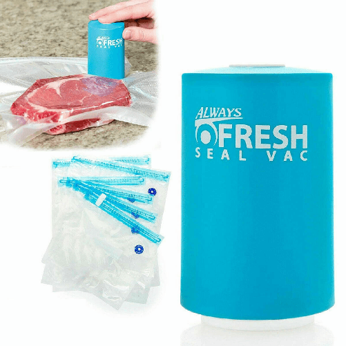 SHOPPING IN RETE MINI MACCHINA SIGILLA SACCHETTI SOTTOVUOTO CON BUSTE CONSERVA ALIMENTI PORTATILE