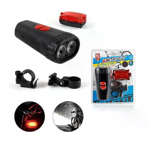 Kmt Style Luci bicicletta fanale posteriore luce anteriore illuminazione led bici kit bici