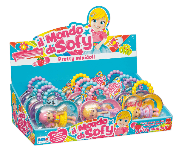 Rs Toys SOFY MINIDOLL IN BORSETTA CUORICINO CON BAMBOLA DA 9 cm - 11551