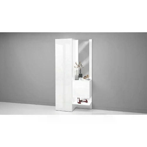 Web Forniture Mobile da ingresso con specchio e armadietto 90x35x191cm - PHOENIX