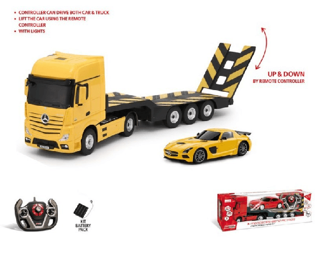 Mondo Motors Camion Radiocomandato Mercedes GIALLO + Auto Mercedes AMG Radiocomandata