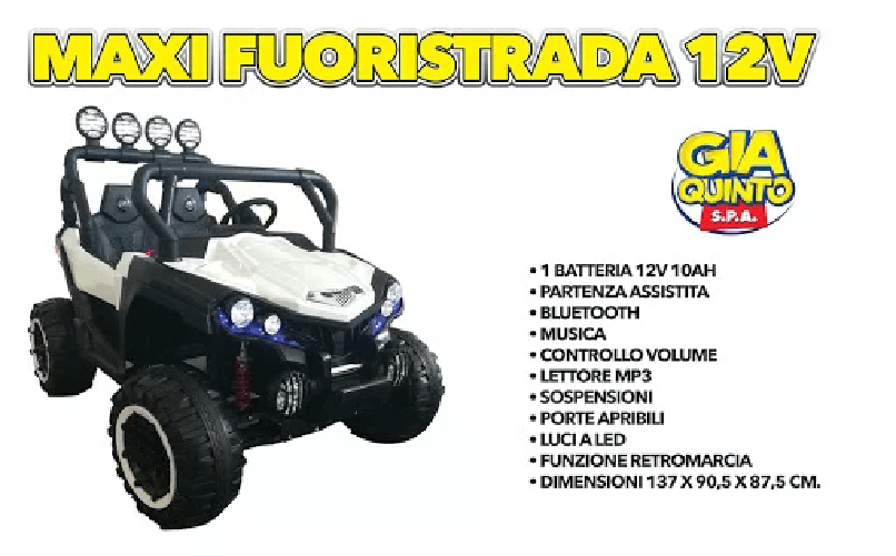 GIAQUINTO MAXI FUORISTRADA ELETTRICO BIANCO