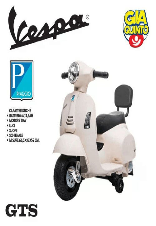 GIAQUINTO VESPA GTS PICCOLA BIANCA