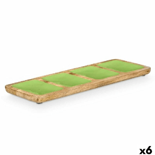 Gift Decor Vassoio con Scompartimenti MALI-941 G Verde 46 x 3 x 17 cm (6 Unità)