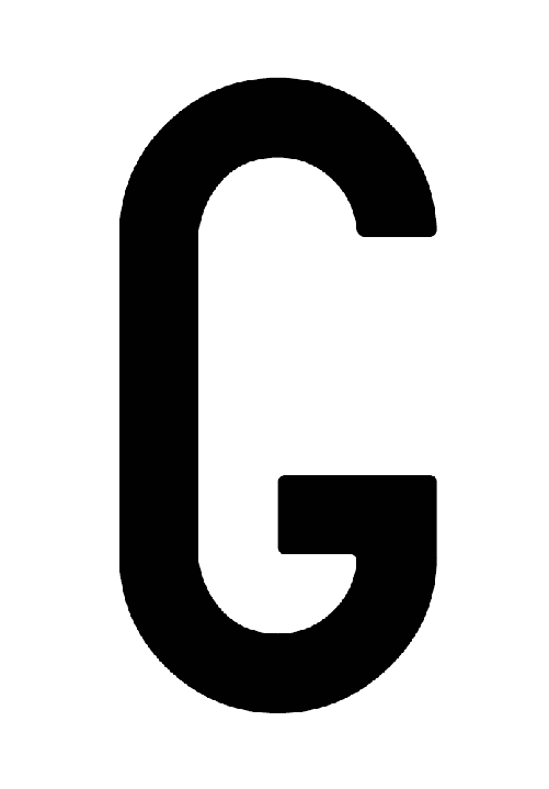Cora Busta 10 lettere adesive ''G'' per targa ripetitrice