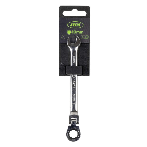JBM CHIAVE COMBINATA CON TESTA FLESSIBILE 10 MM - CON RIVESTIMENTO A SPECCHIO