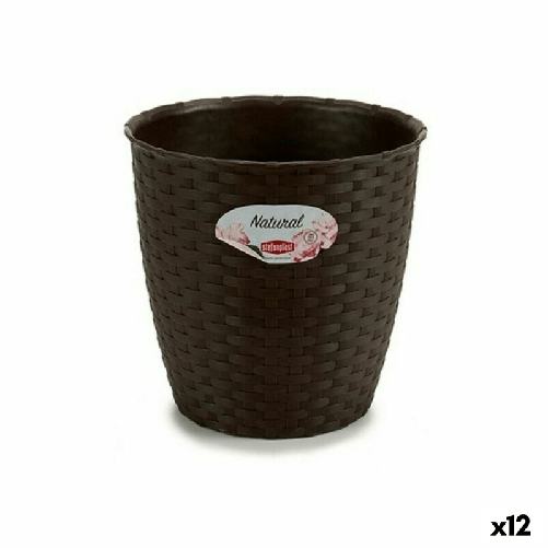 Stefanplast Vaso Stefanplast Plastica Cioccolato 19 x 17,5 x 19 cm (12 Unità)