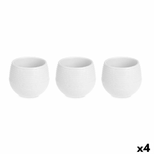 Ibergarden Set di Vasi Ibergarden ES0501221S3 Bianco Plastica 16,5 x 16,5 x 14,5 cm (4 Unità)