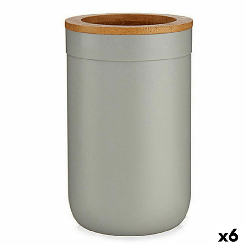 Portaspazzolini da Denti Berilo BP16-103G BP16-103G Marrone Grigio Bambù polipropilene 7,7 x 11,5 x 7,7 cm (6 Unità)