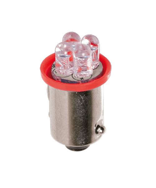 Lampa 24V Led Series - 4 Led - (T4W) - BA9s - 2 pz - D/Blister - Rosso