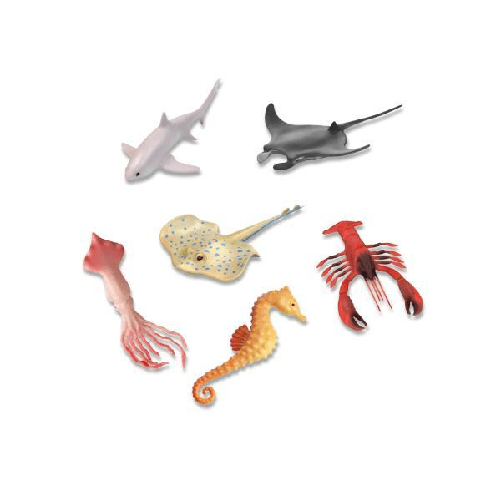 Cartone 6 set Mix 5 animali marini da bagnetto 14 cm