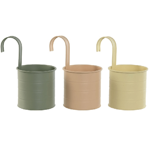 Home ESPRIT Vaso Home ESPRIT Giallo Verde Ambra Rosa chiaro Metallo 11,5 x 11,5 x 21 cm (3 Unità)