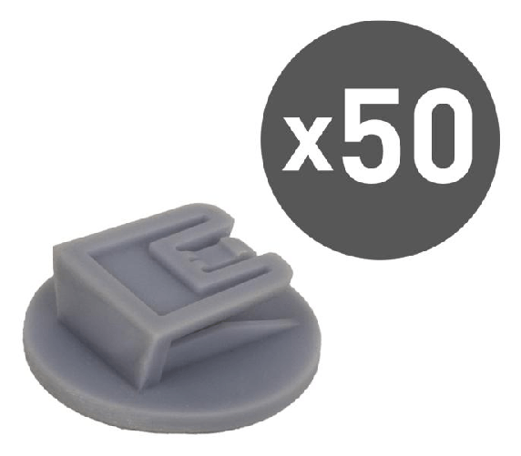 Conf. 50 pz Clip adesiva grigia per Telepass V5