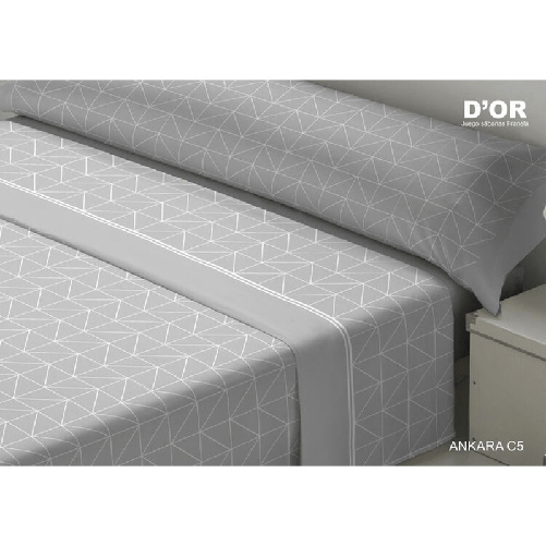 D'Or Set di Lenzuola D'Or ANKARA Grigio Singolo Franela