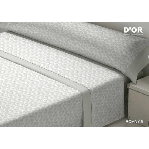 D'Or Set di Lenzuola D'Or ROMA Grigio Singolo Franela