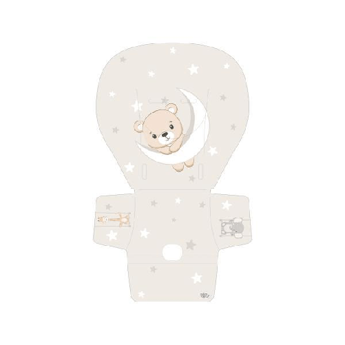 Cuscino per seggiolone pappa in pvc tortora orsetto e amici