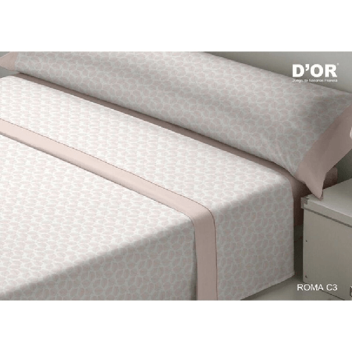 D'Or Set di Lenzuola D'Or ROMA Rosa Piazza e mezza Franela