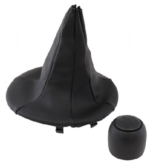 Pomello e cuffia cambio con ghiera FIAT Panda II 03>12 nero