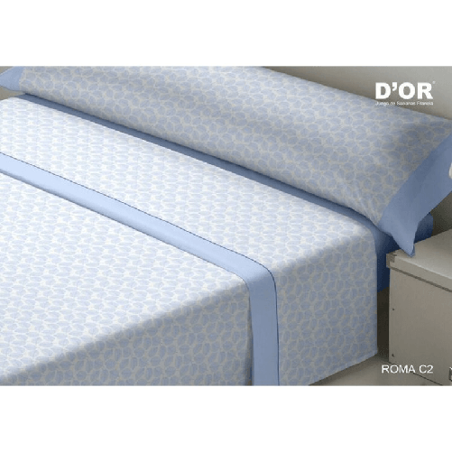 D'Or Set di Lenzuola D'Or ROMA Azzurro Singolo Franela