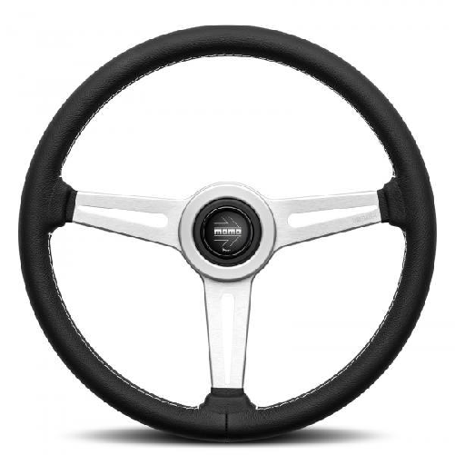 Momo Volante Retrò nero/argento 360 mm