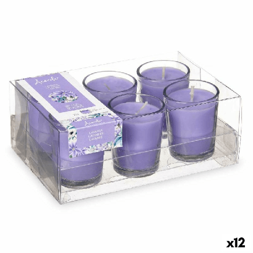 Acorde Set di Candele Profumate Acorde 48-B-AR Lavanda Bicchiere (12 Unità)