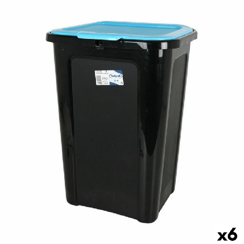Tontarelli Secchio per la Spazzatura Tontarelli Coverline Azzurro 44 L Nero 38,5 x 34,5 x 54,5 cm (6 Unità)