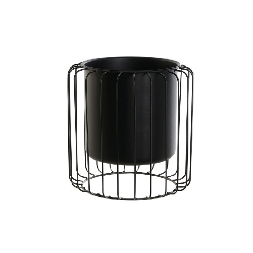 DKD Home Decor Vaso DKD Home Decor Nero Metallo 26 x 26 x 26 cm