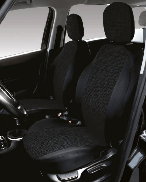 Serie completa coprisedili personalizzati Fiat 500L tess. misto cotone mosaico nero