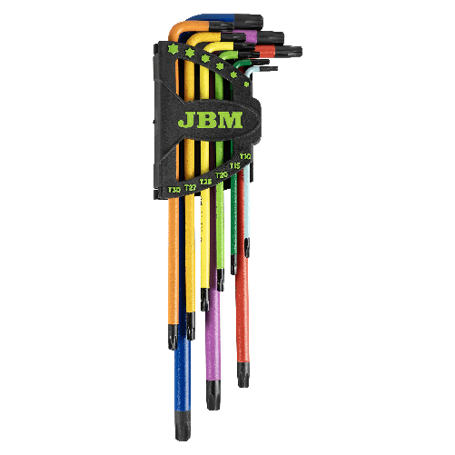 SET DI 9 PEZZI DI CHIAVI TORX EXTRA LUNGHE, VERNICIATE A COLORI
