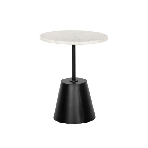 DKD Home Decor Tavolo aggiuntivo DKD Home Decor Nero Bianco Metallo Marmo 40 x 40 x 50 cm