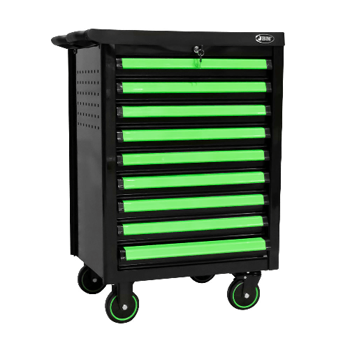 JBM CARRELLO A 9 CASSETTI CON DIVISORI - VERDE