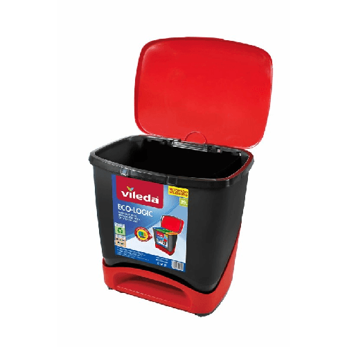 Secchio della spazzatura Vileda ECO-LOGIC polipropilene 39 L Nero Rosso Rosso/Nero