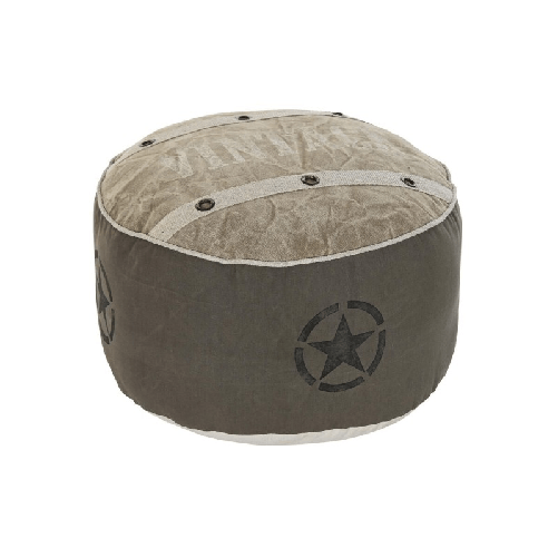 DKD Home Decor Cuscino DKD Home Decor Da terreno Beige Poliestere Cotone Pelle Vintage (50 x 50 x 34 cm)