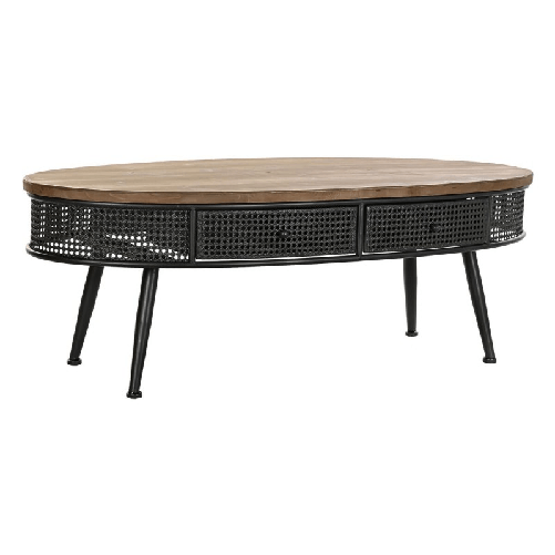 DKD Home Decor Tavolino da Caffè DKD Home Decor Marrone Nero Metallo Abete 120 x 58 x 42 cm