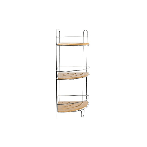 DKD Home Decor Scaffale da Bagno DKD Home Decor Bambù Alluminio Metallo cromato inossidabile Naturale 19,5 x 19