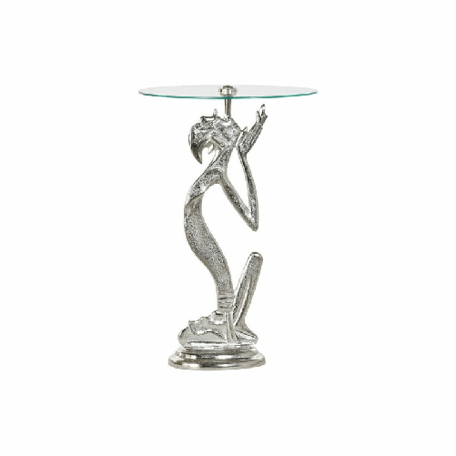DKD Home Decor Tavolo aggiuntivo DKD Home Decor 8424001856459 Cristallo Argentato Trasparente Alluminio (46 x 46